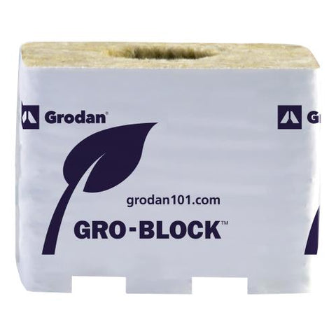 Gro Block Improved Medium 4Inches GR7,5 w/ hole (4Inchesx4Inches3.1Inches) wrapped (6/strip- 32 strips per cs) 192 per case
